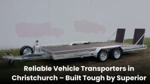 Sturdy vehicle transporter trailer built by Superior Trailers in Christchurch, New Zealand