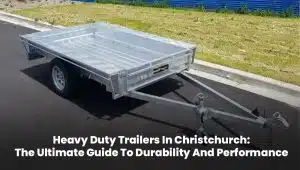 Heavy-duty trailer parked in Christchurch industrial zone