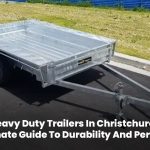 Heavy-duty trailer parked in Christchurch industrial zone