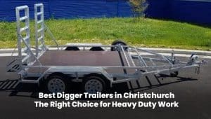 Heavy-duty digger trailer in Christchurch for construction work