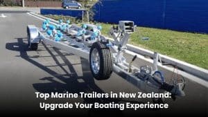 High-quality marine trailer transporting a boat in New Zealand