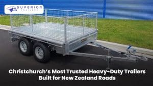 Heavy-duty tandem axle trailer in Christchurch designed for tough New Zealand road and construction use