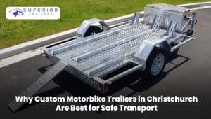 Custom motorbike trailer in Christchurch designed for safe and secure bike transport