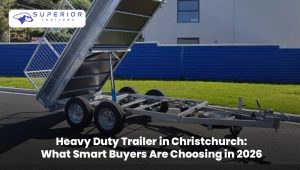 Heavy duty trailer in Christchurch used for transporting equipment and heavy loads in 2026.