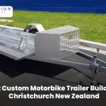 Custom motorbike trailer builder in Christchurch New Zealand with durable trailer design for safe bike transport.