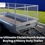 Heavy duty trailer parked in Christchurch for transporting equipment and materials safely