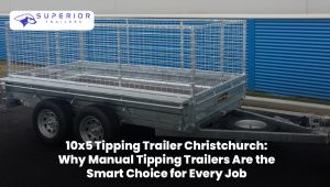 10x5 manual tipping trailer in Christchurch carrying gravel for landscaping and construction work. Select 87 more words to run Humanizer.