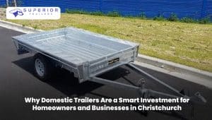 Domestic trailer loaded with equipment for homeowners and businesses in Christchurch.