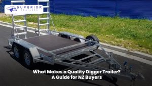 Quality digger trailer designed for transporting excavators and digging equipment in New Zealand.