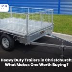 Heavy duty trailer in Christchurch with a strong build for transporting heavy equipment and materials.
